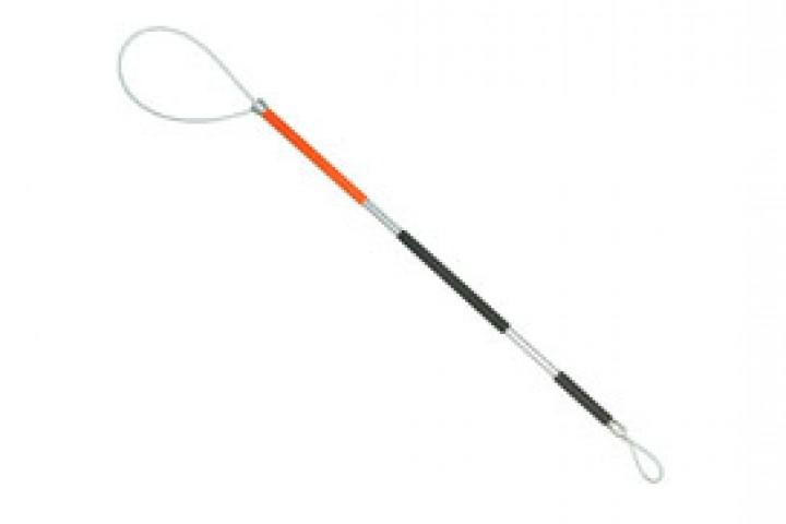 long handle animal catcher stick on white background